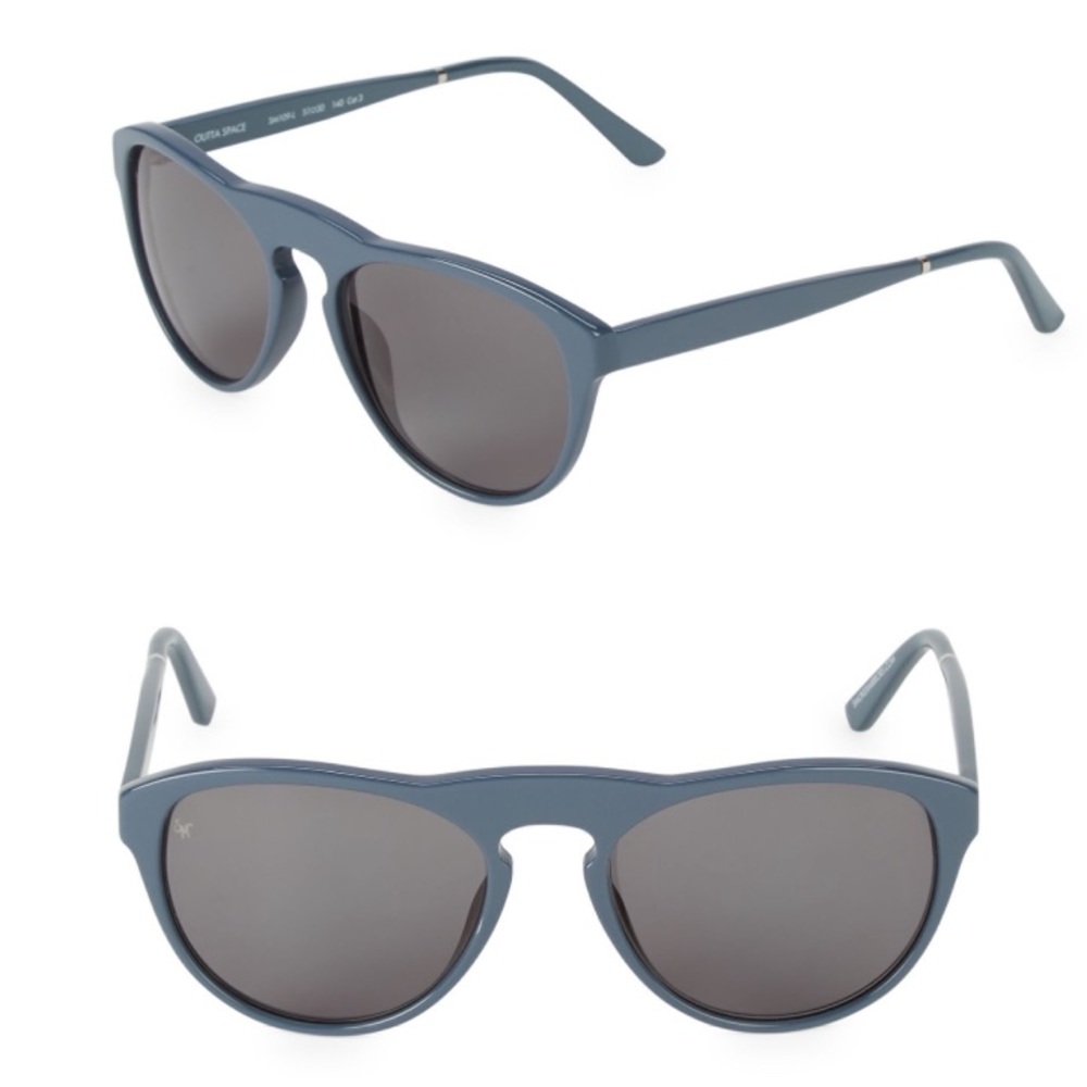 ⭐️UNISEX SMOKE X MIRRORS⭐️MADE IN FRANCE 🇫🇷 51MM CAT EYE MILKY GREY SUNGLASSES